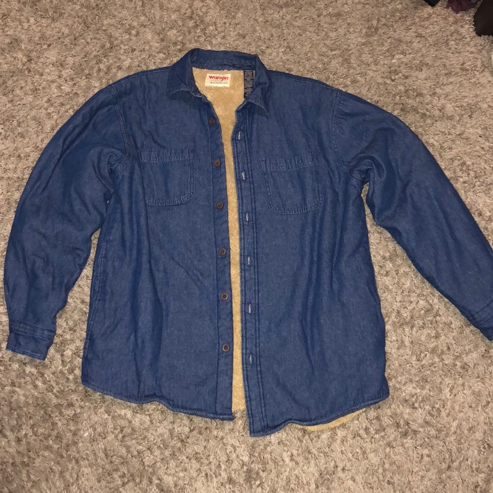 Wrangler Sherpa Lined Denim Button Up